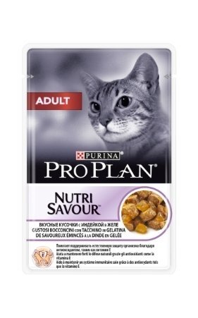 PRO PLAN Nutrisavour "Adult" консервы 85 гр для для кошек Индейка в желе