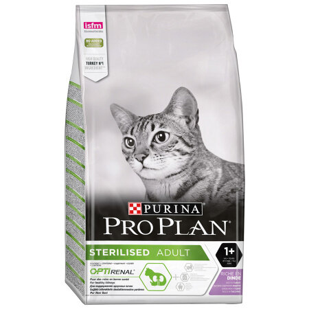 Корм Pro Plan для стерилизованных кошек индейка, 10 кг