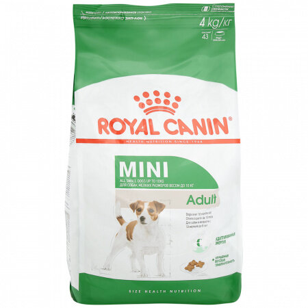 Сухой корм Royal Canin Mini Adult для взрослых собак мелких пород c 10 месяцев 4кг