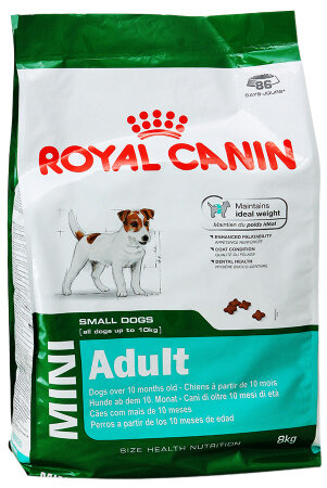 Корм Royal Canin Mini Adult для взрослых собак мелких пород c 10 месяцев сухой, 8кг